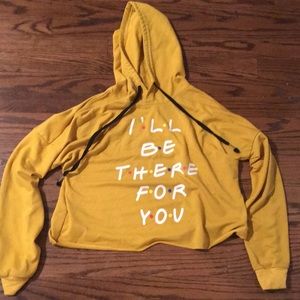 cropped mustard f•r•i•e•n•d•s sweatshirt!